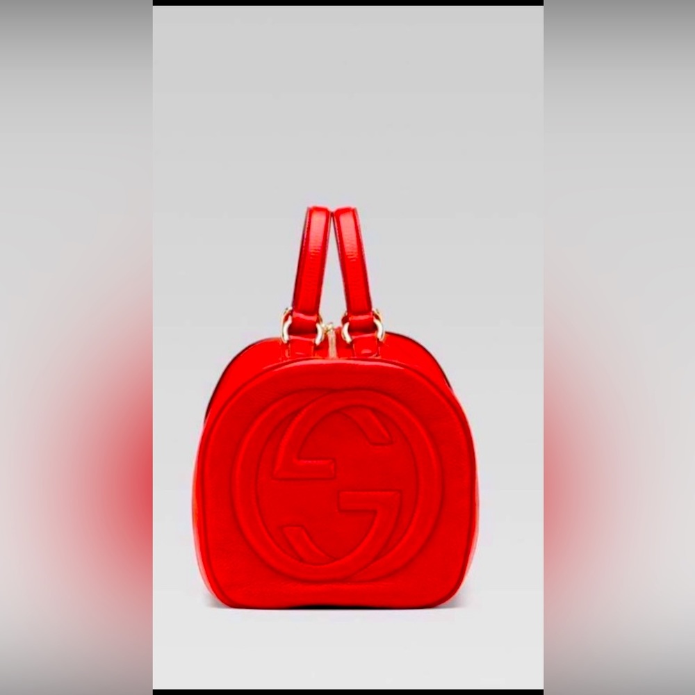 Leather Gucci Boston Bag